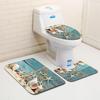 Muschel Badezimmerbodenmatte Toilette Dreiteiliges Set