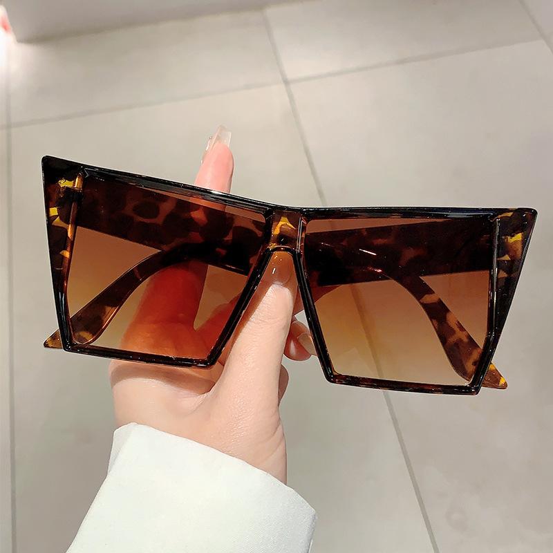 Vintage Big Frame Square Sunglasses Women For Men Luxury Brand Designer Sun Glasses Punk Popular Oversized Double Color Shades