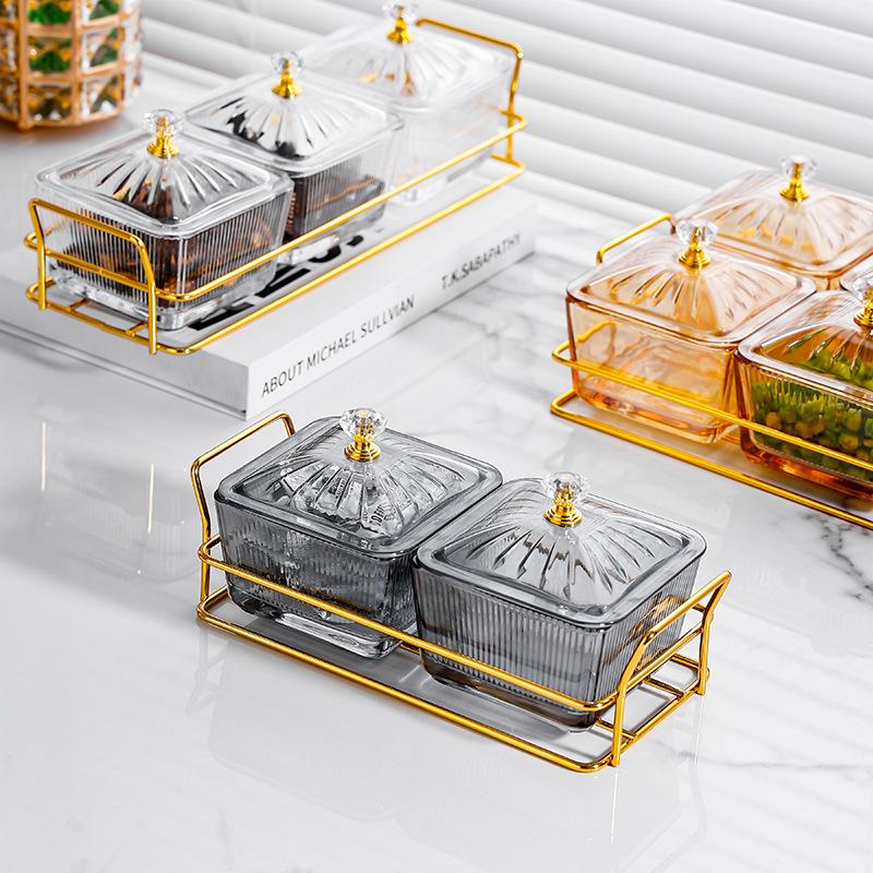 Creative Fruit and Snack Storage Platter with Nut Compartments for Home, Bar, and Living Room