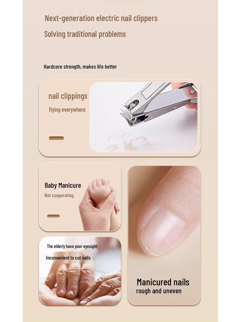 Electric Baby-Safe Nail Grinder & Clipper with Double Head and LCD Display