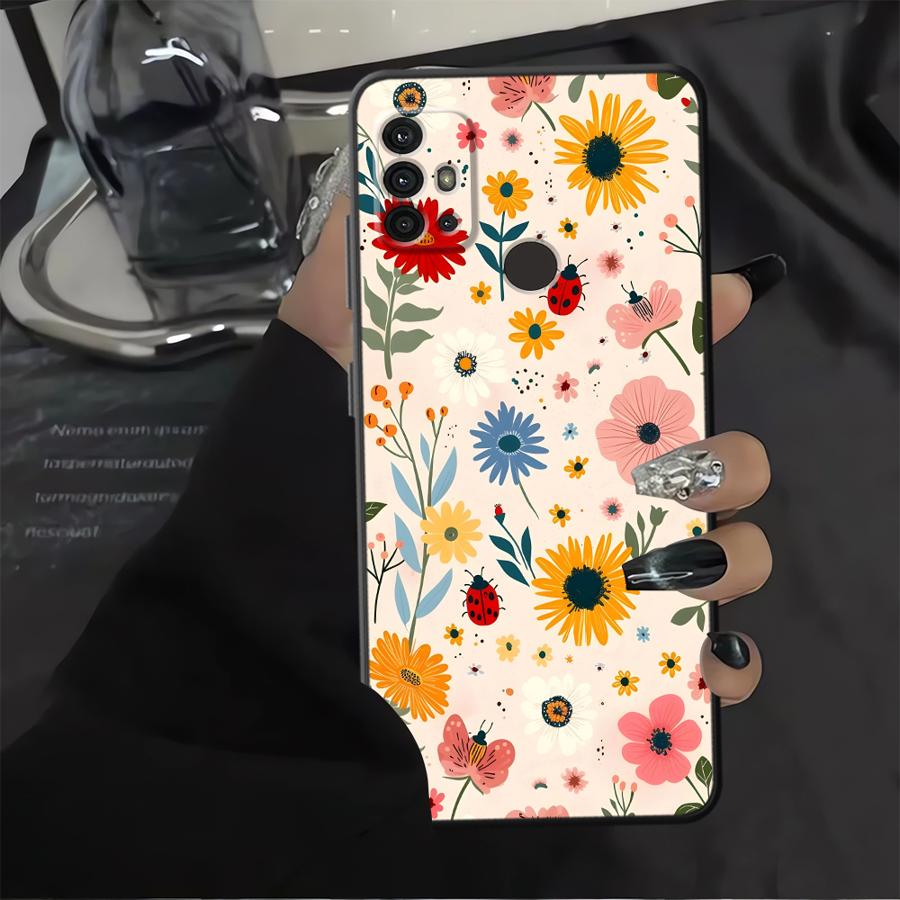 Cartoon Flower Art Case for Motorola Moto G52 G60s G22 Edge40 Edge 20 Pro 30 Lite G50 G51 G73 G53 G30 G71 G32 Phone Cover