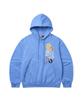 Multi-Logo Pin Button Hoodie Blue