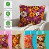 Vintage Flowers Cushion Pillowcase Printed Polyester 45X45Cm Throw Pillowcover Decorative Sofa Cushion Pillowslip Home Decor