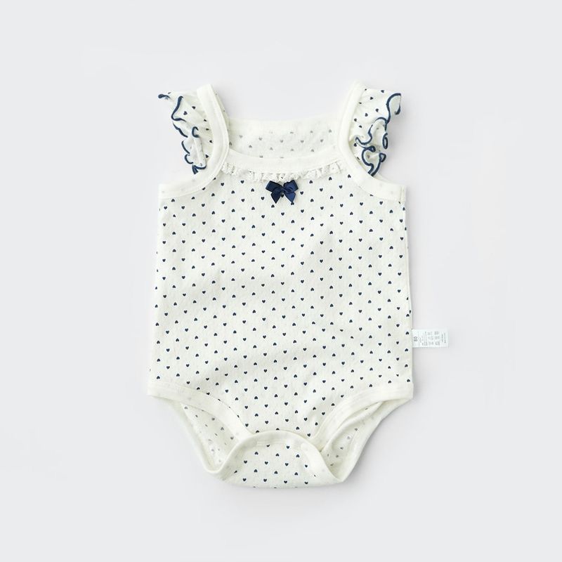 Class a Thin and Soft Children's Pure Cotton Mesh Romper, Girls' Strap Jumpsuit, Infant and Toddler Summer Bodysuit