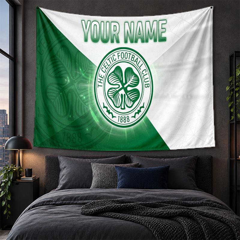 Personalisierte Wandbehänge Celtic FC Muster Kunst Hintergrundtuch
