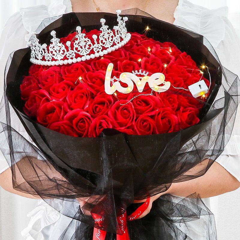 

Букет из вечных мыльных роз: Подарок на День святого Валентина и День рождения для партнера или лучшего друга - 99 романтических роз