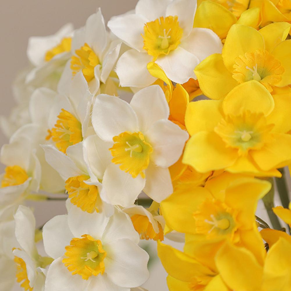 6 Stück/Bund Künstliche Falsche Blumenstrauß Ländlicher Stil Narzisse Osterglocke Künstliche Falsche Pflanze Fotografie Requisiten Heimdeko