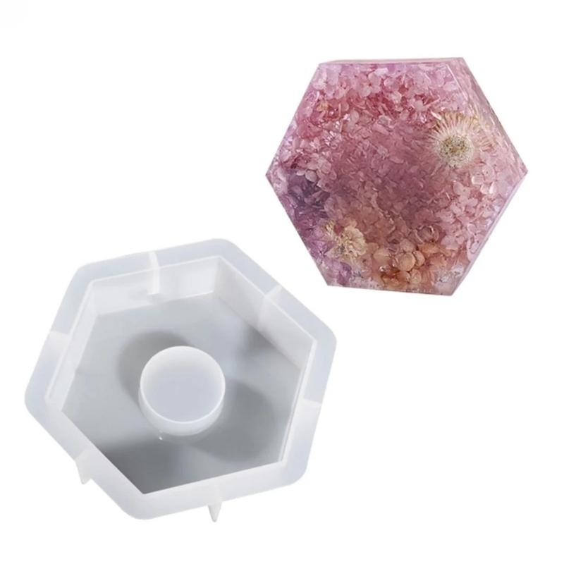 Bookend Table Clock Resin Mould Hexagonal Square Oval Rectangular Silicone Mold for Preserving Flowers Diy Wedding Gift