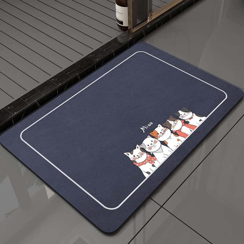 ddLUCK Diatomaceous Earth Bath Entryway Instant Quick Dressing Odor and Mildew Resistant Mat, Mat, Absorbency, Drying, Bathroom, Room, Washroom,
