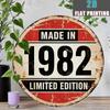 D Flat Pc Vintage  Limited Edition Wooden Wall Sign  Red  White Striped with Bold Black  Numbers  Durable Artifi