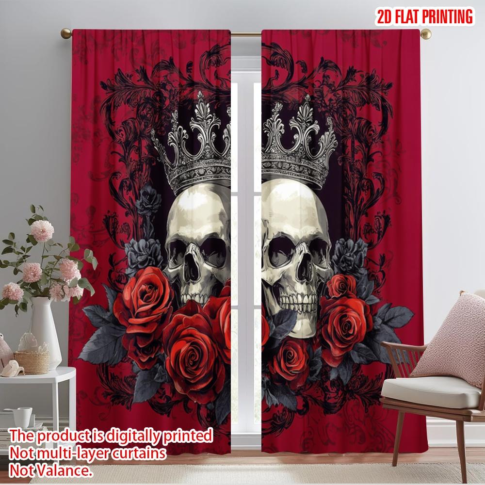 

2pcs,2D plane printing Pattern Curtains Regal Roses Versatile Fabric (without rod) Outdoor Decorations Ldeal for Bedroom, Living 52.50×116.00 CM 2pcs
