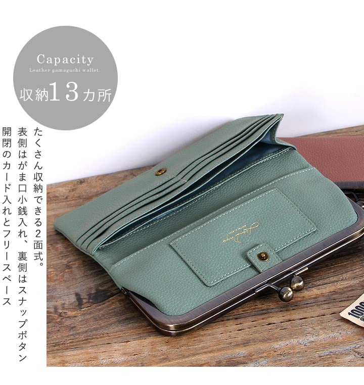 Lizdays Women's Long Wallet with Clasp Closure, Genuine Leather, Thin (Mustard)