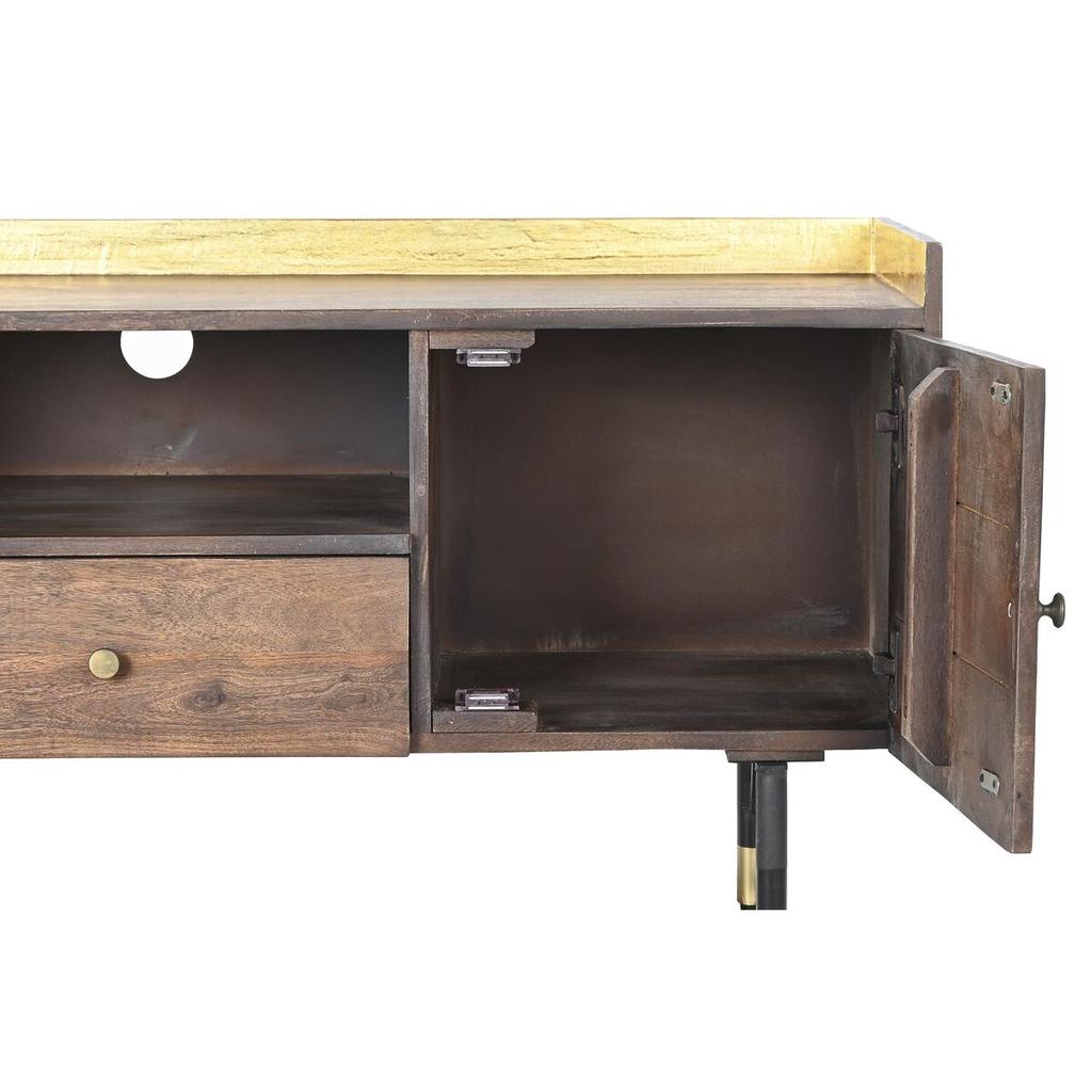 TV Cabinets DKD Home Decor Dark Brown Metal Mango Wood (130 X 45 X 60 Cm)