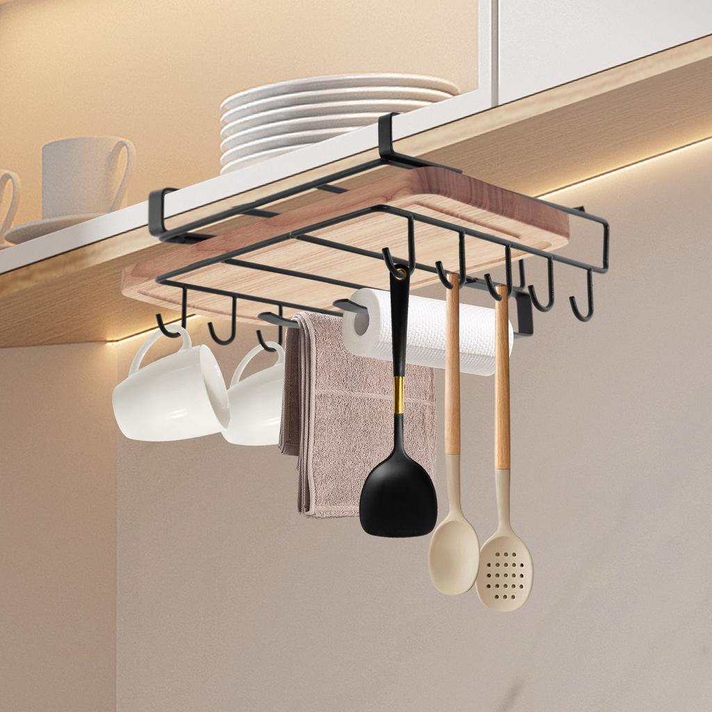 Black Carbon Steel  Hanging Chopping Board Rack, Kitchen Organizer Rack for Cutting Board Chopping Board Shelf Holder, Floating Shelves