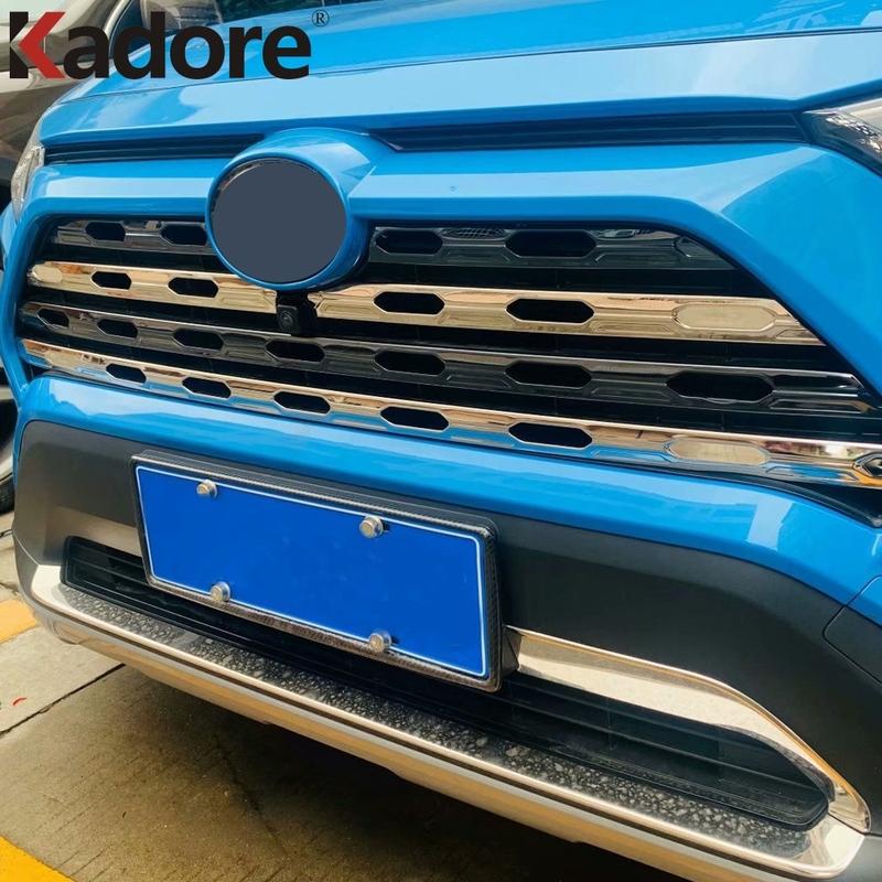For Toyota RAV4 RAV 4 Limited/LE/XLE/Hybrid -   2024 Steel Car Front Center Grille Grille Cover Trim Accessories