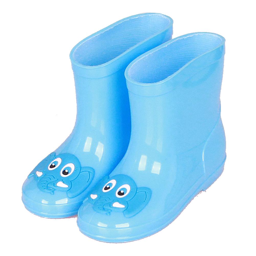 

1 Pair Children Rain Boots Cartoon Waterproof Anti-skid Rain Boots Kids Rainshoes Blue Elephant Size 27#1