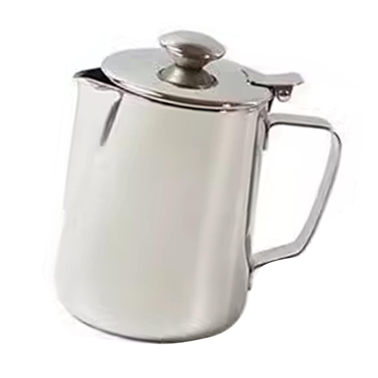 

Питчер для вспенивания молока Утолщенная нержавеющая сталь Заостренный носик Питчер-кувшин для вспенивания молока для кофе Молочный чай Латте 600 мл