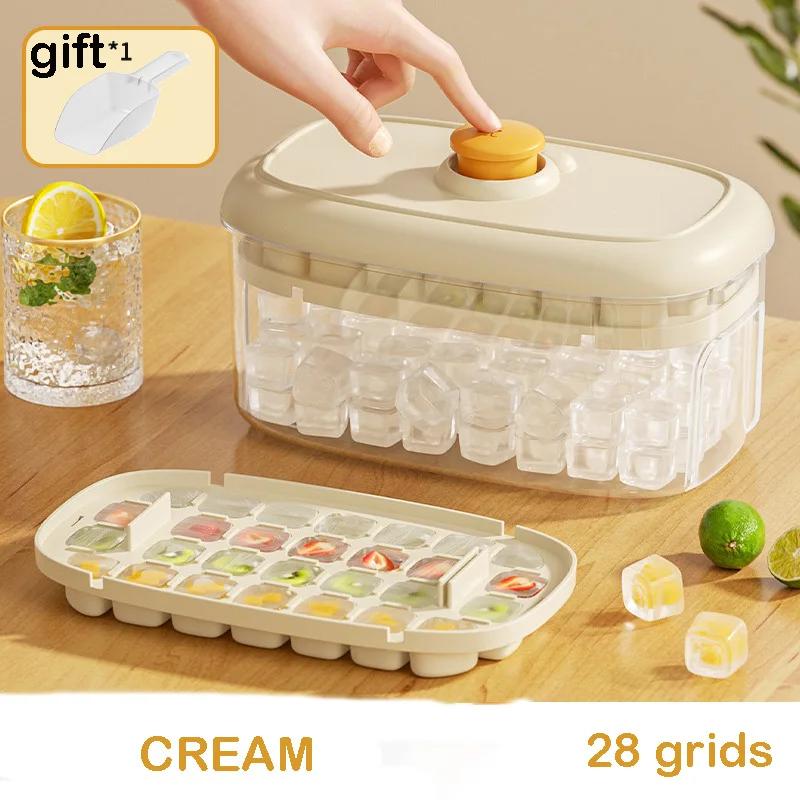 

28Grids Quick-freeze Ice Moulds Ice Cube Tray Press Type for Home Ice Box Storage Making Mold Summer Ices Maker Bar Supplies вершковий