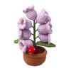 Lily of The Valley Lamp Crochet Artificial Flower with 7 Night Lights Little Potted Flower Table Lamp for Valentine Mother's Day Gift Home Desk