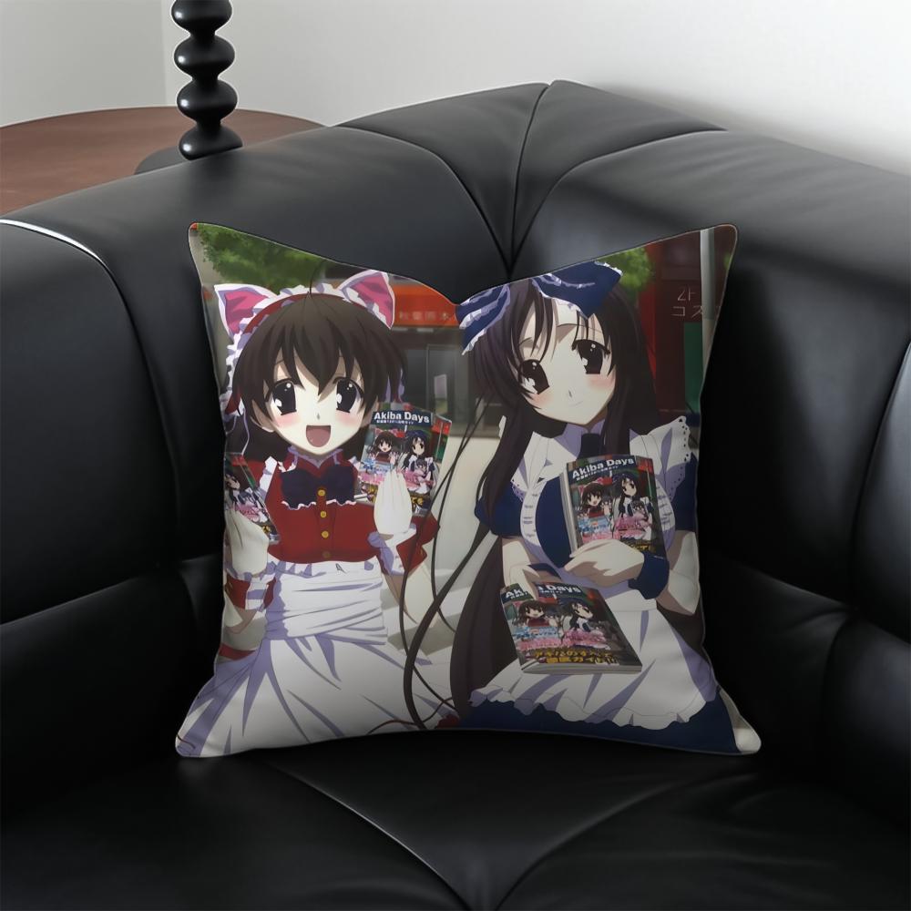 anime drama SSchool DDays Cushion Cover Pillow Case Antidustmite Invisible zipper silky plush cushion