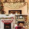 Letter Merry Christmas Decorations Paper Fireplace Hanging Ornaments Retro Christmas Banner