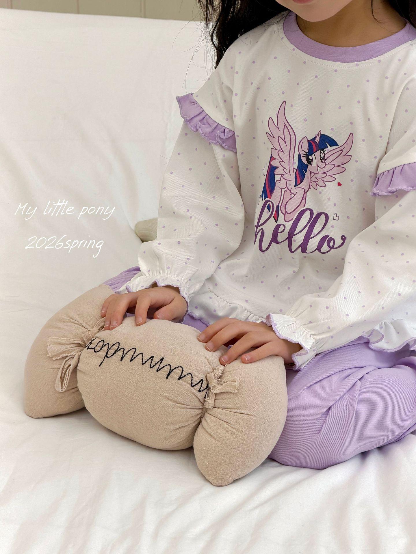 

My Little Pony Girls Pajamas 2026 - All-Season Cotton Homewear with Pinkie Pie & Purple Moon Design 100 cm