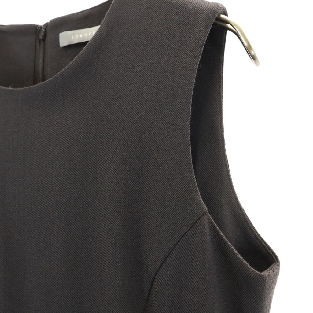 Theory Luxe Made In Japan No Sleeve Knee-length Dress 40 Brown Women Used
