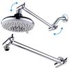 11 Inch Brass Adjustable Shower Extension Arm Height Angle Adjustable Solid Brass Showerhead Arm Tools Free Installation Chrome
