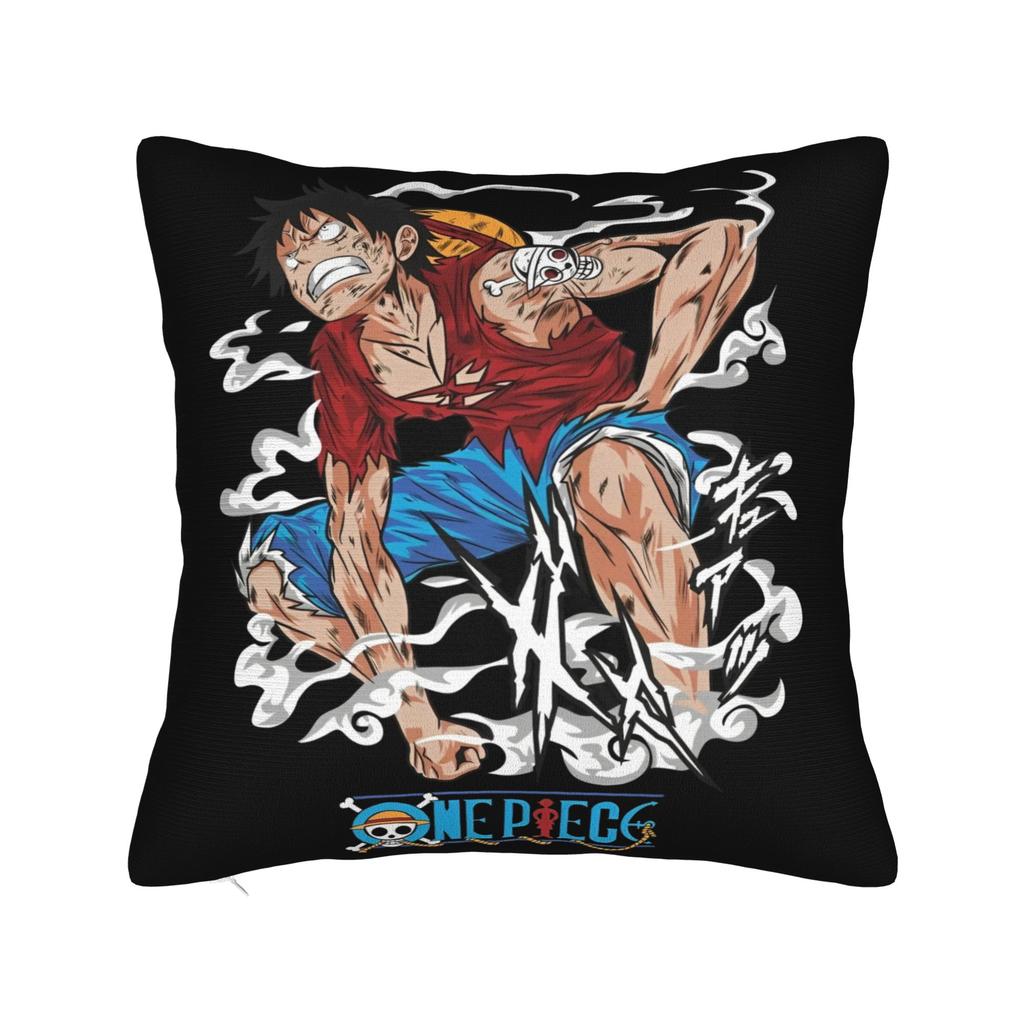 Luffy Anime  Skull Square Pillow Case  Cushion Cover Funny Zipper Decorative Pillowcover for Sofa Cm