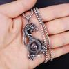 Viking Dragon Pattern Stainless Steel Necklace Bold Retro Fashion Jewelry