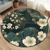 Beautiful flowers Round Area Rug,Carpet Rug for Living Room Bedroom Sofa Playroom Decor,Non-slip Floor Mat