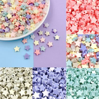 Home Party Supplies 20 Stück 11 mm lose Abstandsperlen beliebter fünfzackiger Stern für Schmuck heißer Verkauf Acryl DIY Zubehör Herstellung handgefertigt bunt