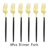 6pcsset Fork Salad Set Dinner Fork Dinnerware Cutlery Stainless Steel Long Handle Fork Blcak Rainbow Gold Fork Tableware Silverware Set