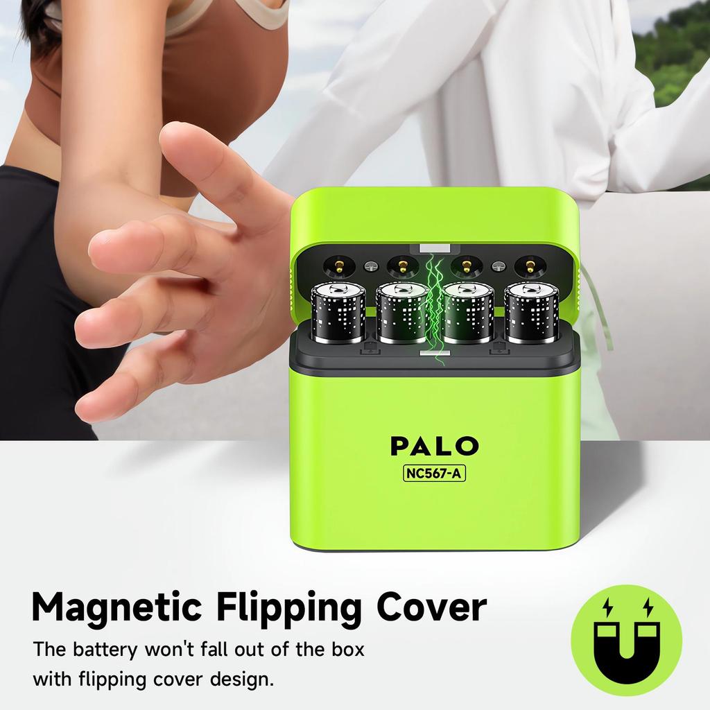 PALO Baterii Reîncărcabile AA 1.5V Litiu 3400mWh 1.5V Li-ion Baterie AA Cutie Încărcător Inteligent cu cablu de date TYPE-C