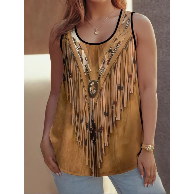 Women's Sleeveless Vest Creative Color Pattern Cat Printing Comfortable Soft Fashionable Versatile Summer Vest