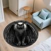 Winged Black Cat,Round Area Rug,Carpet Rug for Living Room Bedroom Sofa Playroom Decor,Non-slip Floor Mat