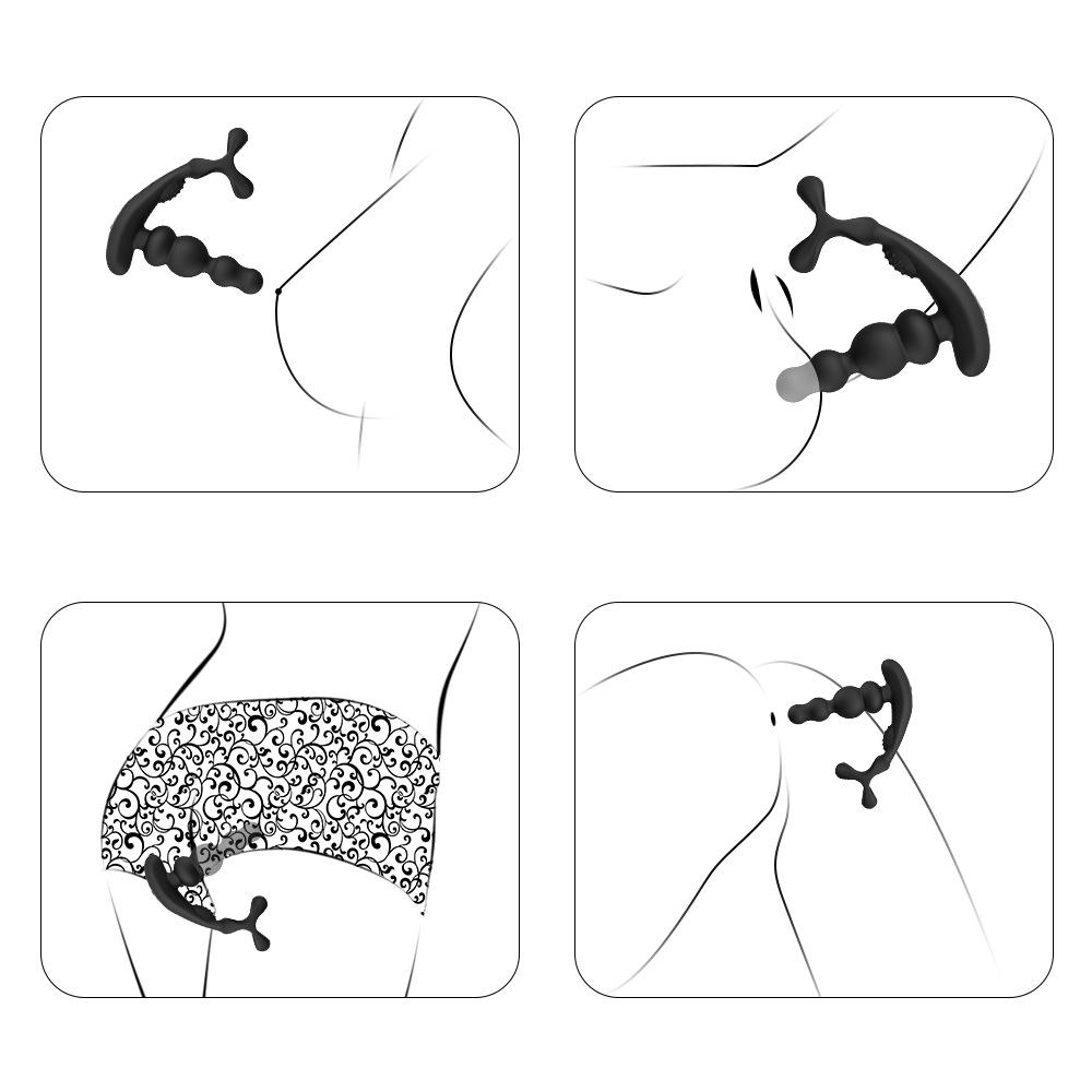 AnalvibratorMännlicher Prostata-Massagegerät360° rotierende AnalkugelnHodenringDrahtlose SteuerungVibrierender AnalplugMännliche Erotikprodukte