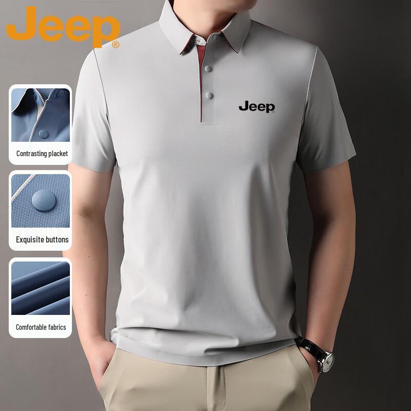 

JEEP Men s Ice Silk Short-Sleeve Polo Shirt 52