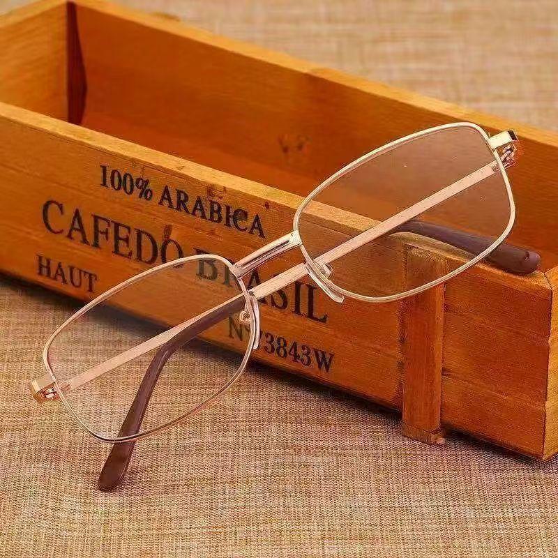 2Pcs Metal Reading Glasses Men Women Square Full Frame Presbyopic Glasses Anti-Scratch Diopter Eyewear +1.0 +1.5 +2.0 To +4.0