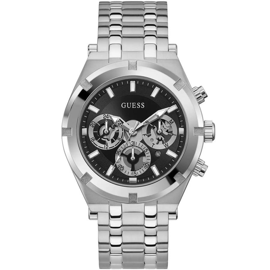 

Guess Men s Quartz Watch with Silver Stainless Steel Strap and Three Hands - GW0260G1