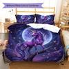 Purplemythicalcreature Pattern Bedding Quilt Set Quilt Cover Pillowcase Home Decoration Birthday Gift (1 * duvet cover + 2 * pillowcase, without core)