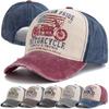 Neue Baseballkappe mit Motorraddruck, Vintage-Farbblock, gewaschene Kappe, verstellbare Papa-Hüte für Frauen und Männer