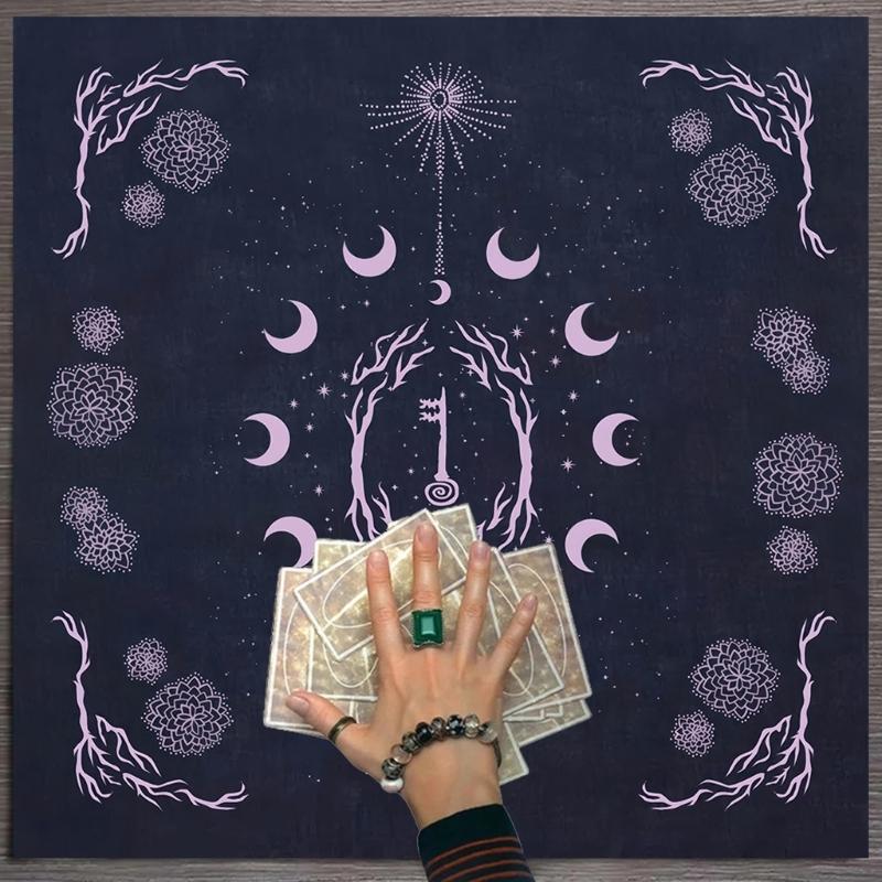 Tarots Tablecloth Multifunction Divinations Table Cloth 50x50/60x60/75x75cm Board Game Oracles Game Card Pad Support Mat