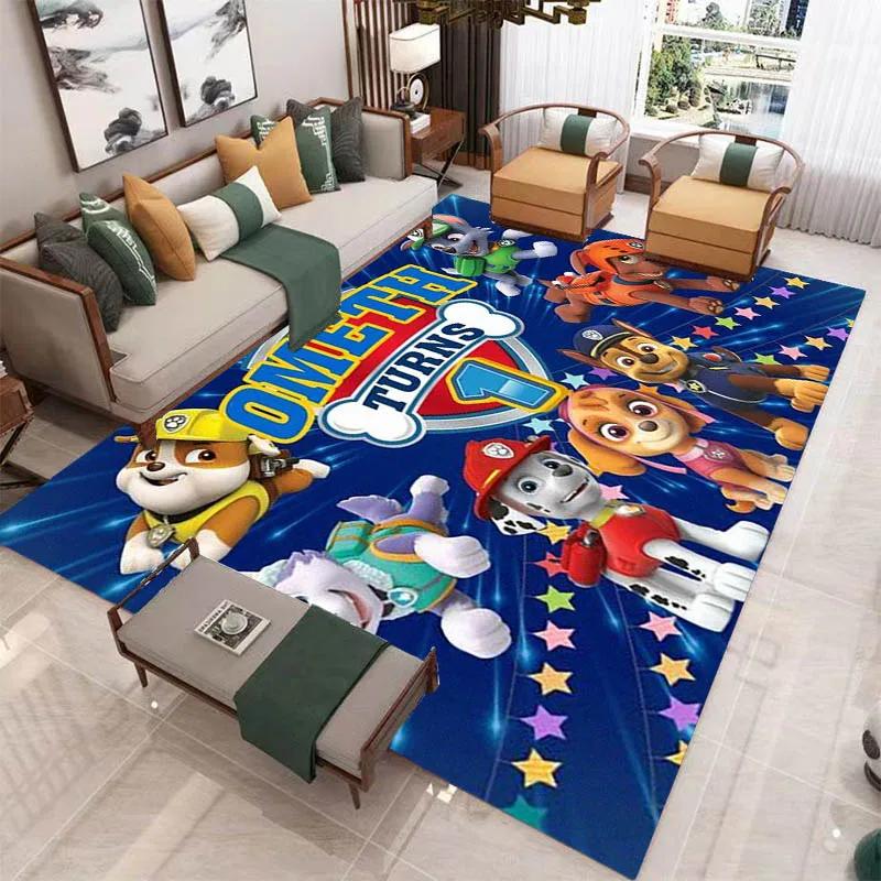 3D Cartoon PAW P-Patrol Printed Carpet Living Room Bedroom Carpet Non-slip Carpet Home Bedroom Decor Area Rug Birthday Gift