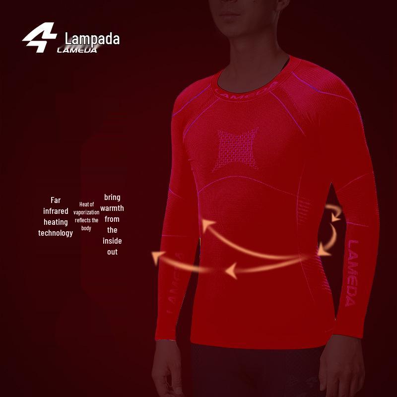 Lampaida Men's Long Sleeve Thermal Compression Cycling Suit