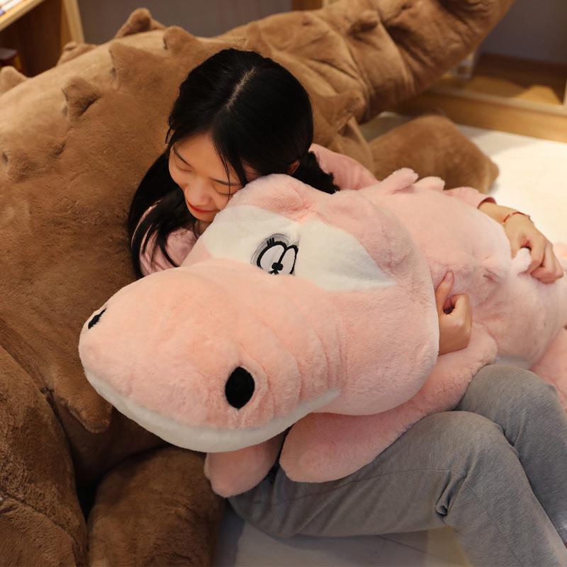 Extra-Large Crocodile and Dinosaur Plush Pillow: Perfect for Sleeping, Leg-Clamping, or Backrest