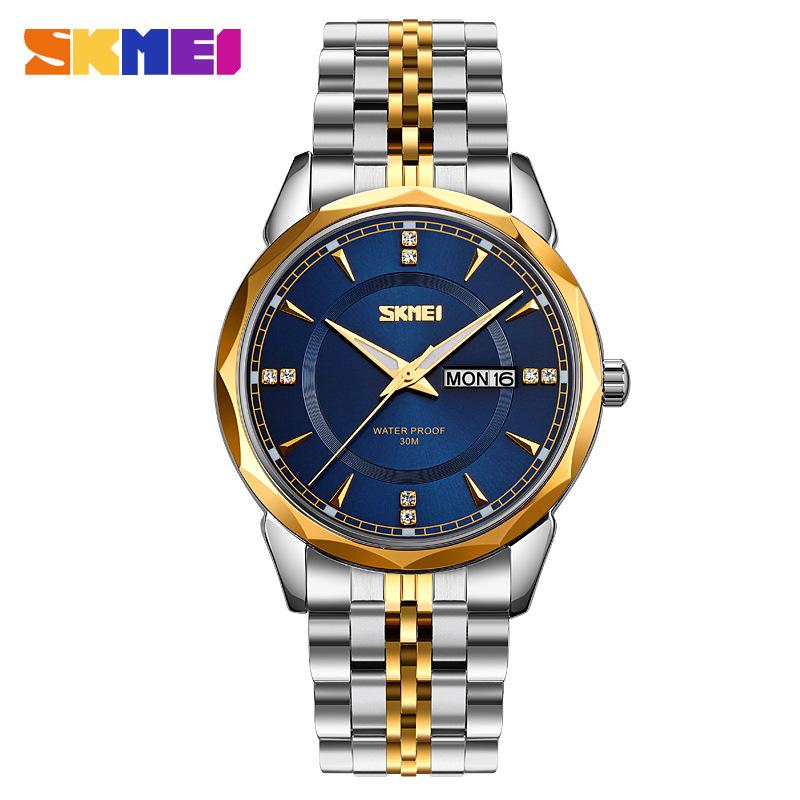 Skmei Fashion Trend Men Watch Waterproof Stainless Steel Calendar Quartz Watch Business Clock Gift Watches for Man