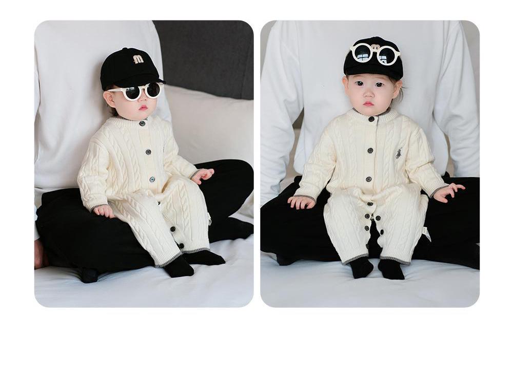2025 Autumn/Winter Stylish Baby Jumpsuit Romper - Long Sleeve Outdoor Wear for Young Babies