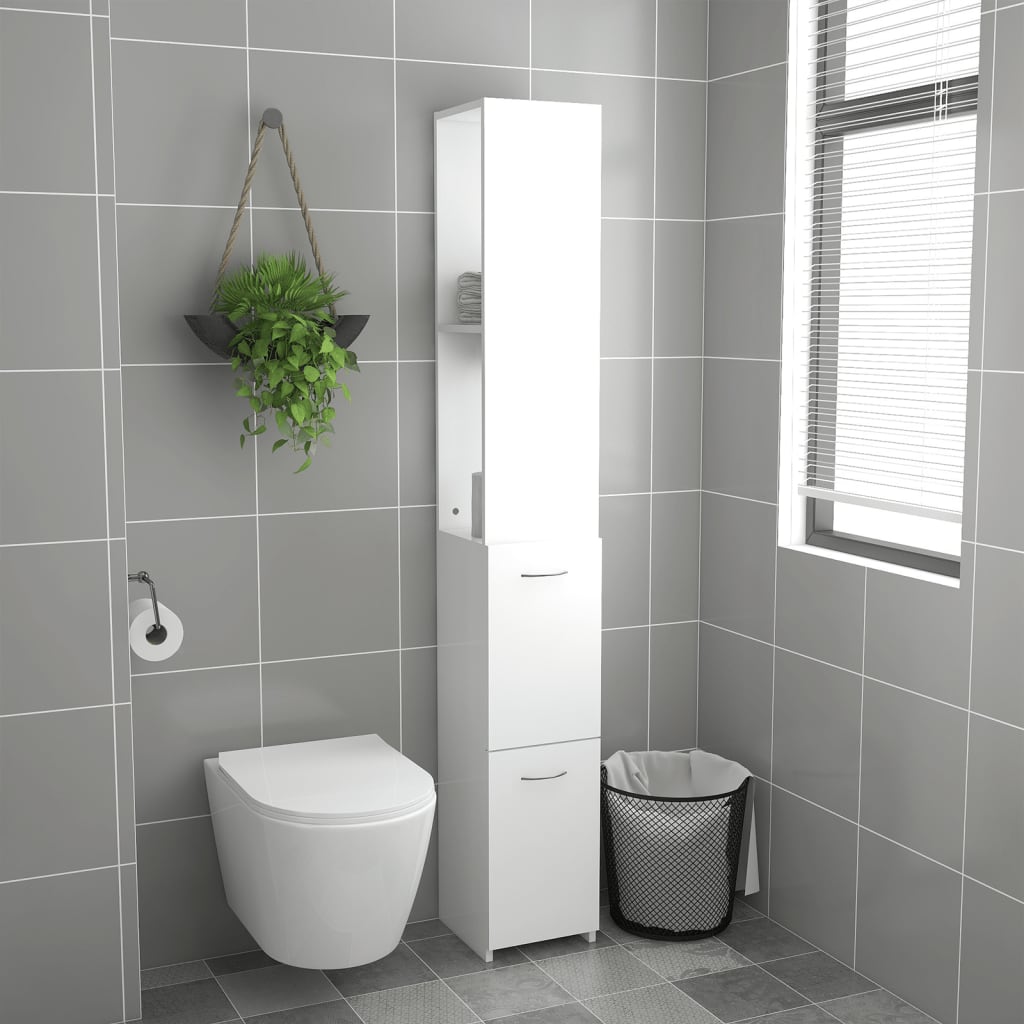 Vidaxl Szafka Łazienkowa, Biała, 25X26,5X170Cm Materiał Drewnopochodny