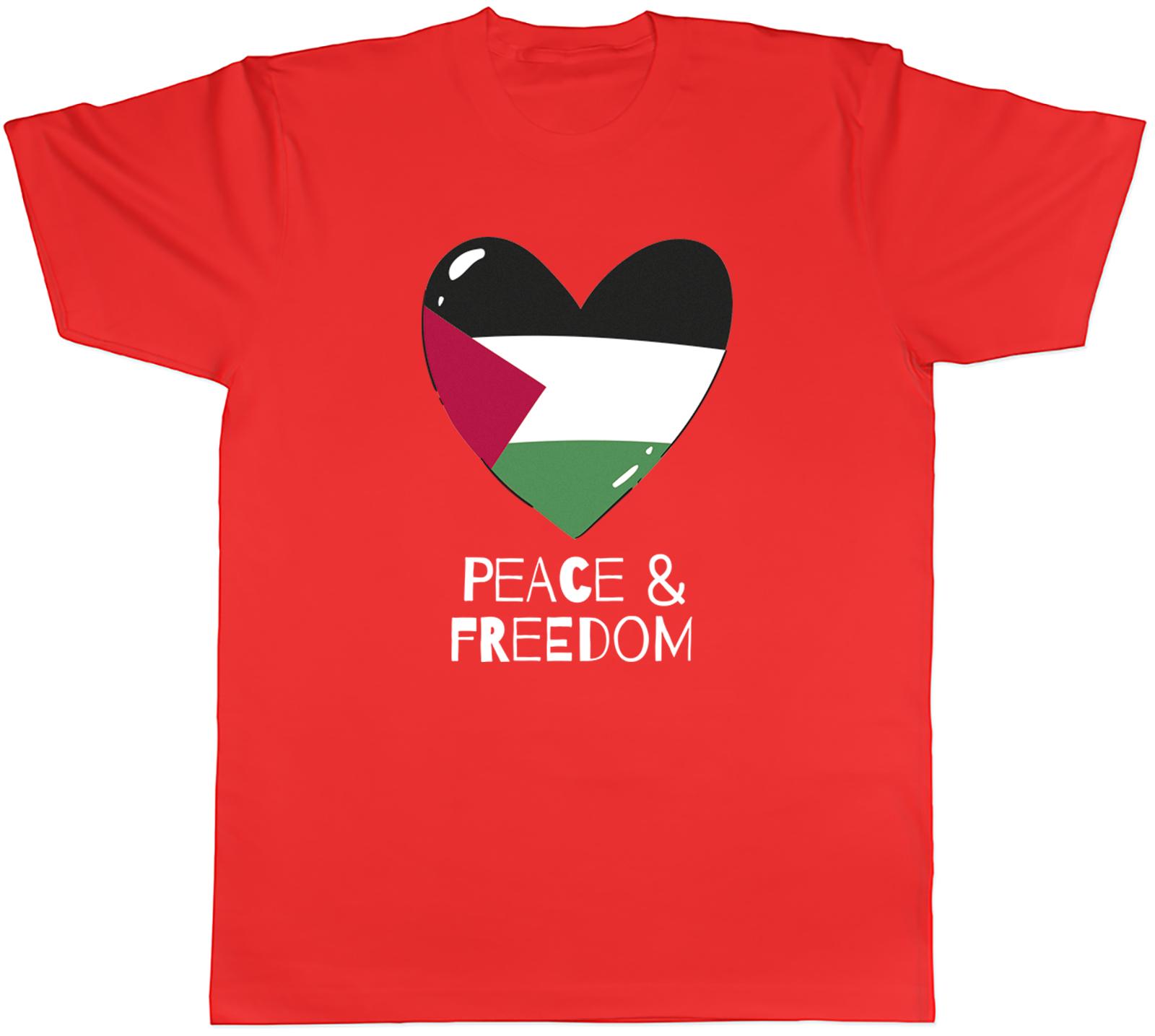 Palestine Mens TShirt Peace Freedom Heart Tee Gift S